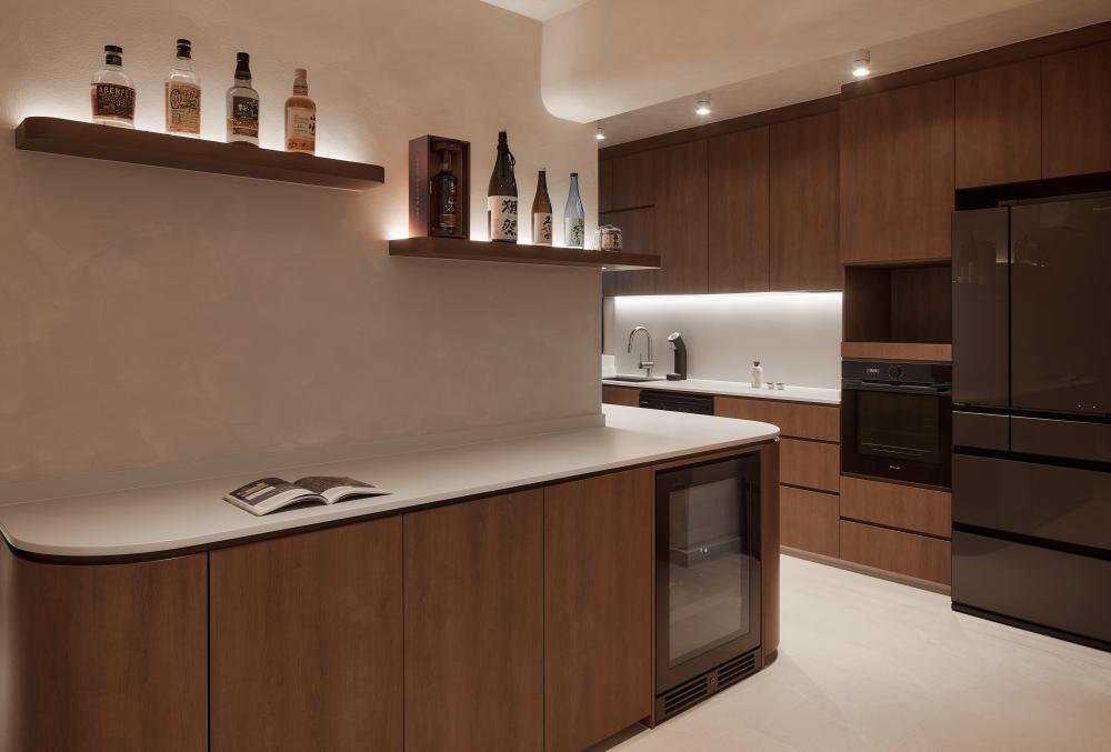 Scandinavian Kitchen with Countertop and Cupboard
