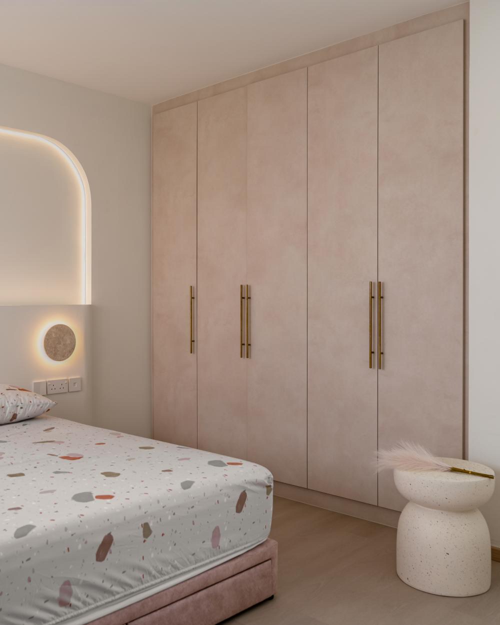 Asian Bedroom with Wardrobe and Closet