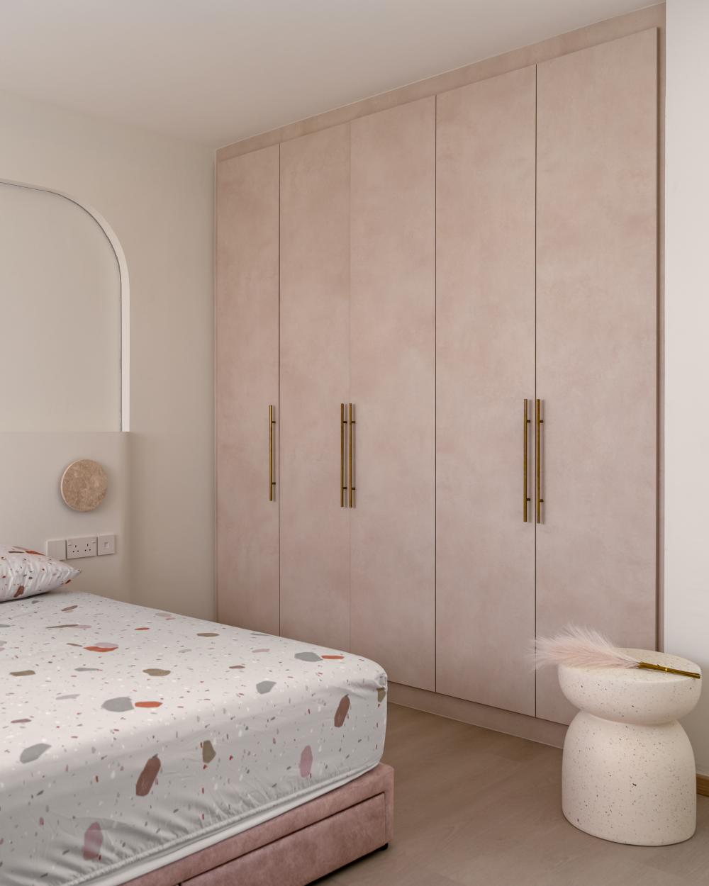 Asian Bedroom with Wardrobe and Closet