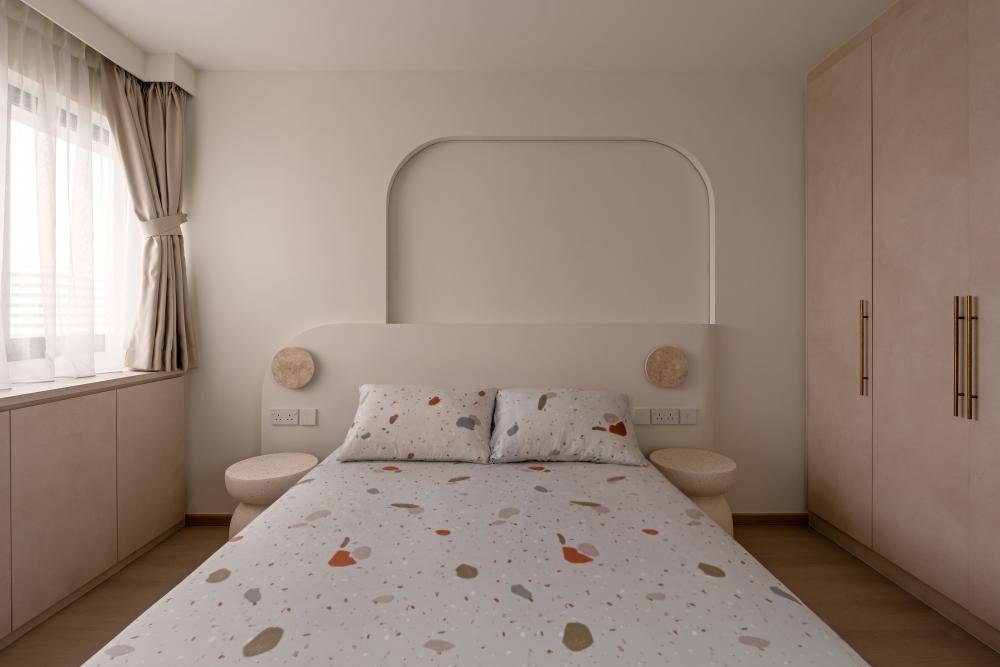 Asian Bedroom with Wardrobe and Closet