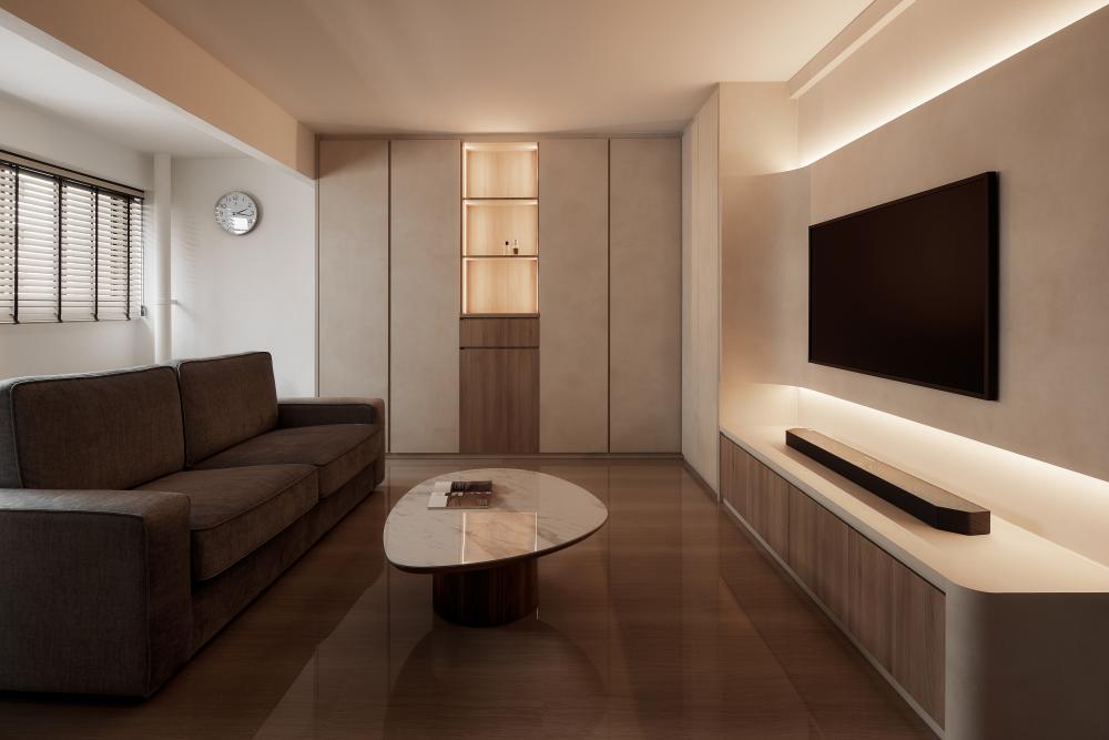 Minimalist Living Room with TV Console and Sofa