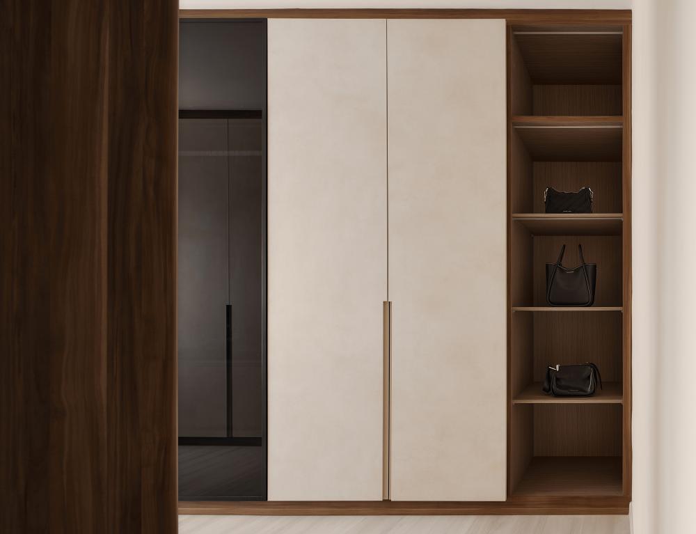 Modern Walk-in Wardrobe with Wardrobe and Small Storage