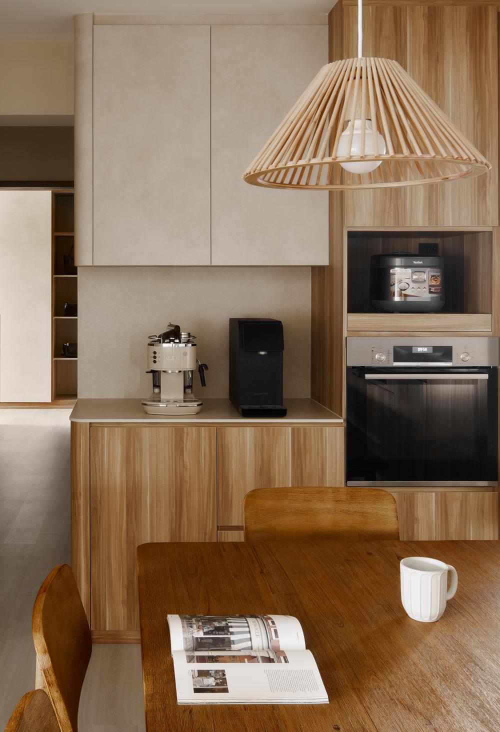 Modern Dining Room with Ceiling Light and Dining Table