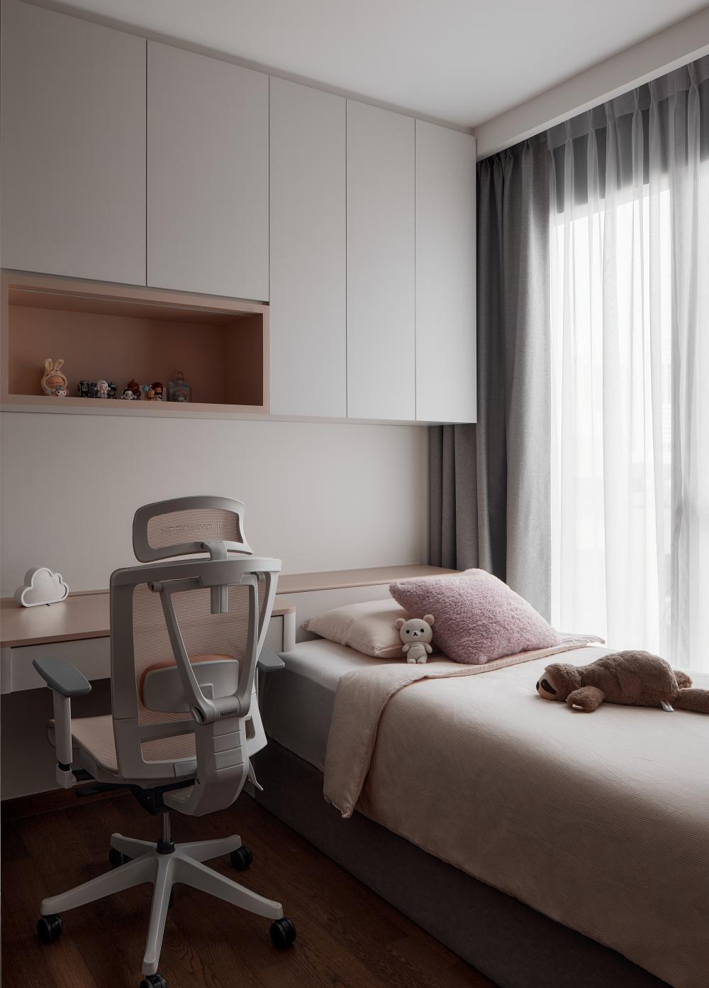 Modern Bedroom with Bedside Table and Storage Cabinets