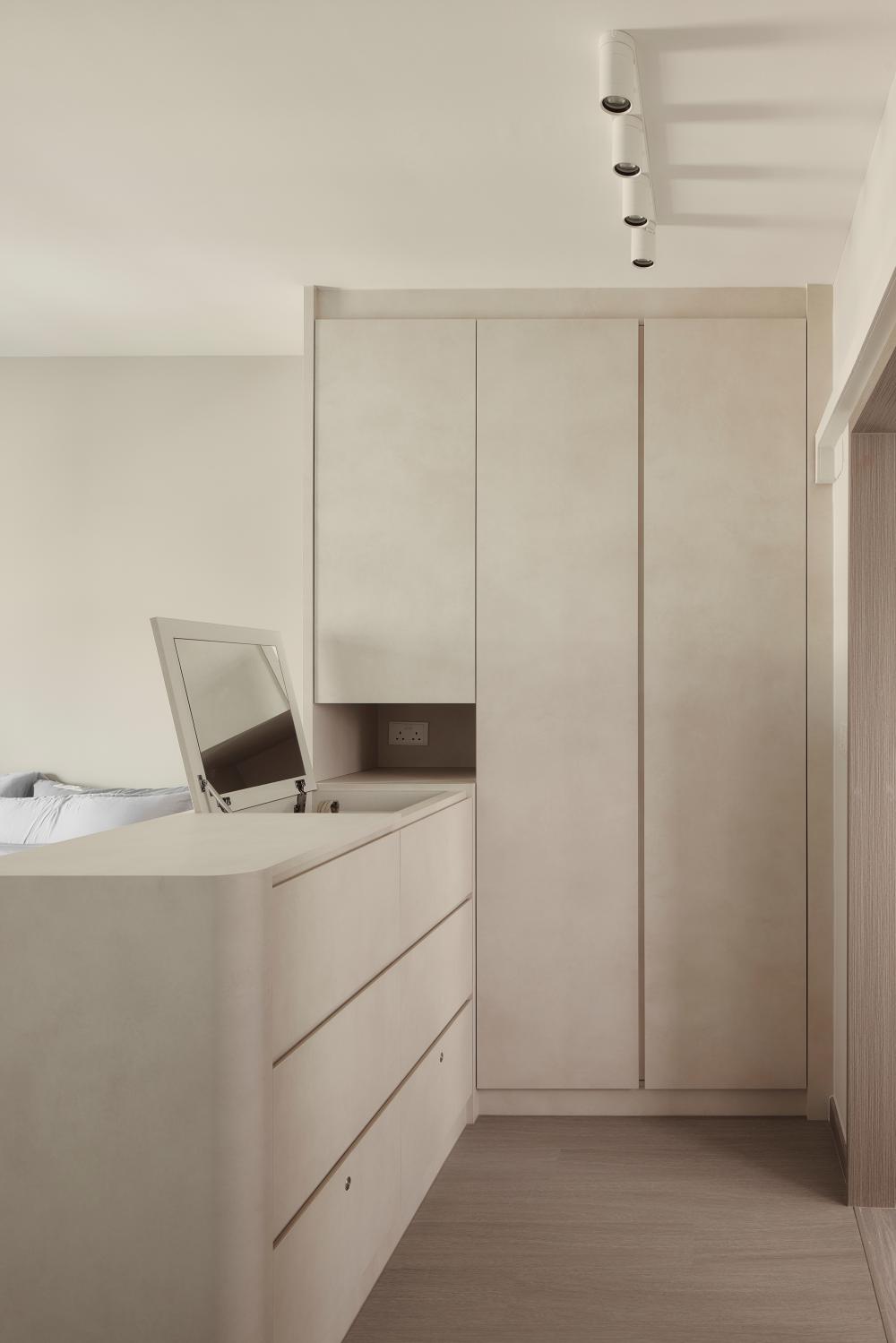 Asian Bedroom with Wardrobe and Downlights