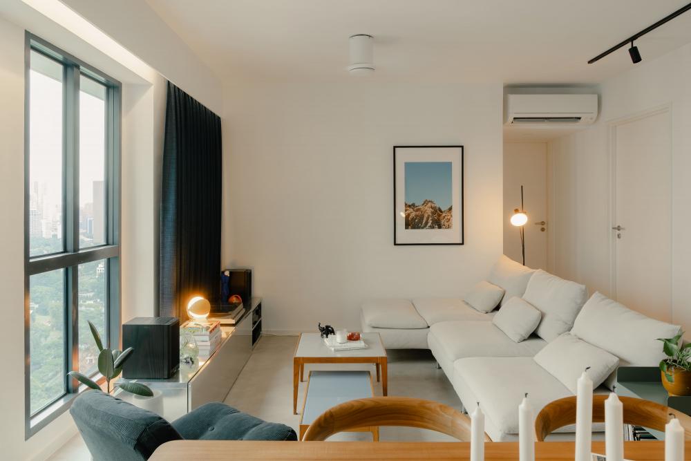 Modern Living Room with TV Console and Sofa