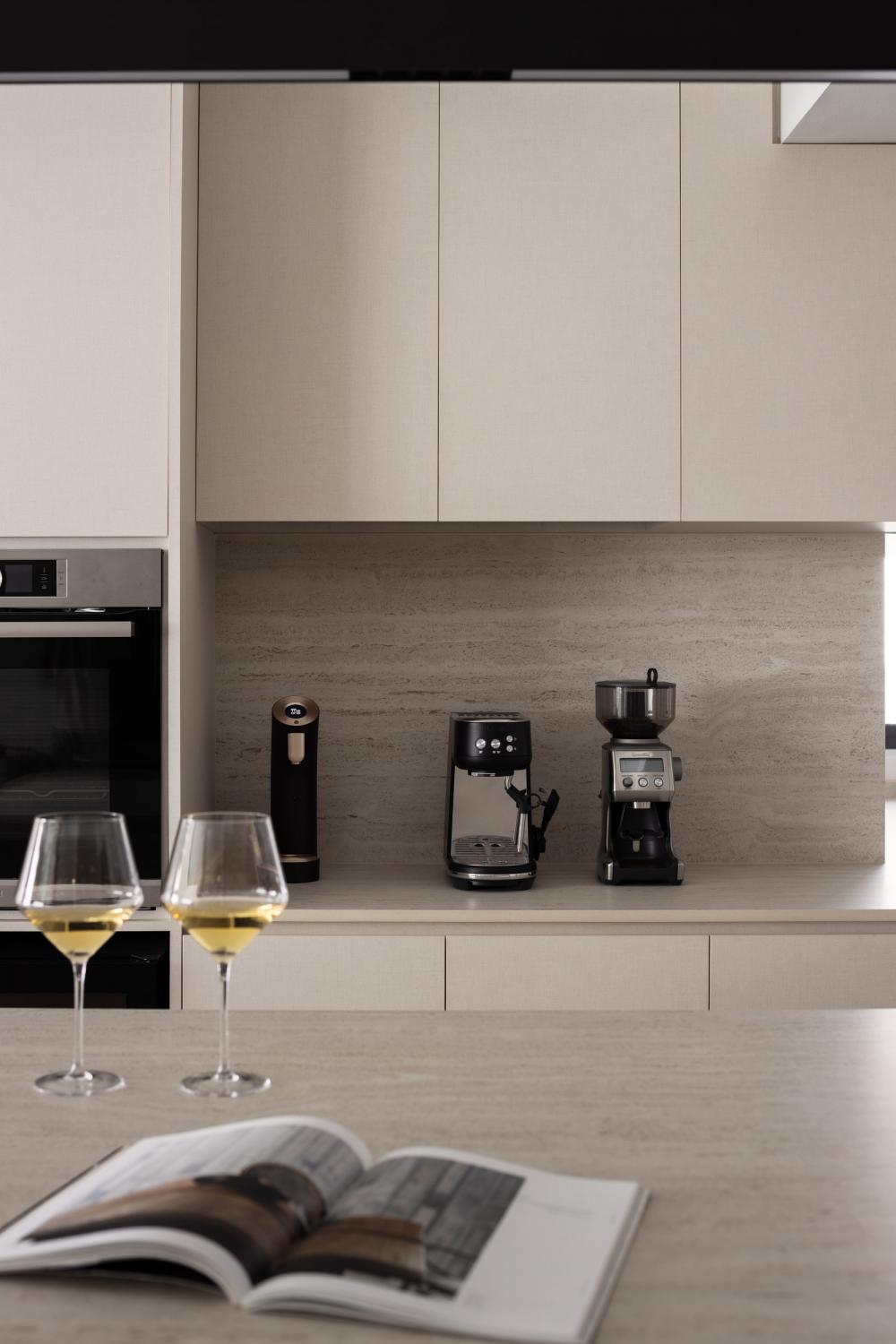 Contemporary Kitchen with Countertop and Cupboard