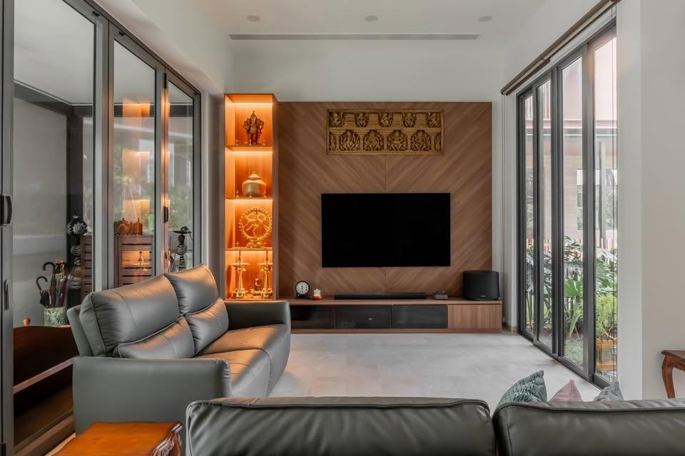 Modern Living Room with TV Console and Sofa