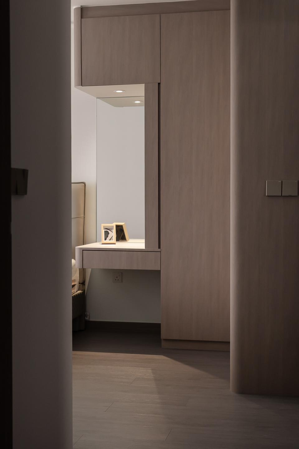 Minimalist Bedroom with Queen Bed and Bed