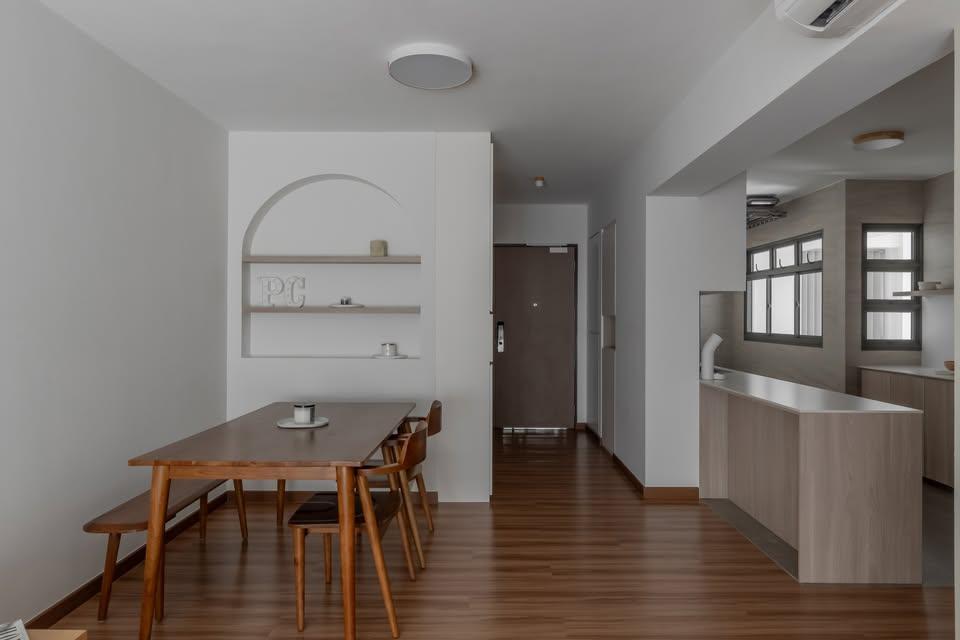 Modern Dining Room with Ceiling Light and Dining Table
