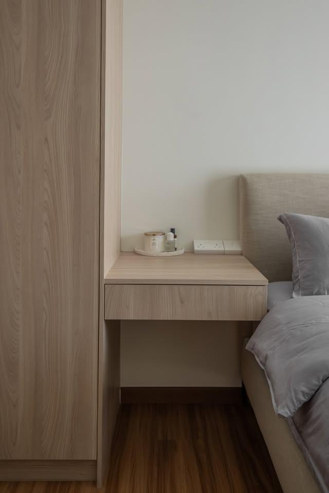 Modern Bedroom with Wardrobe and Bedside Table