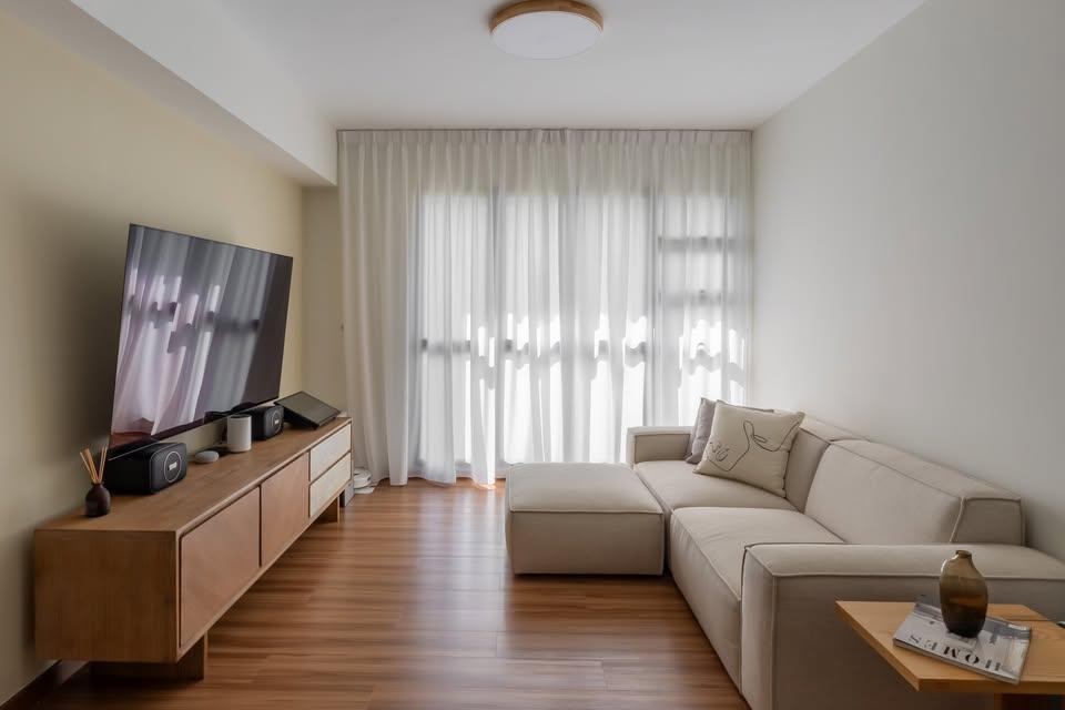 Modern Living Room with TV Console and Sofa