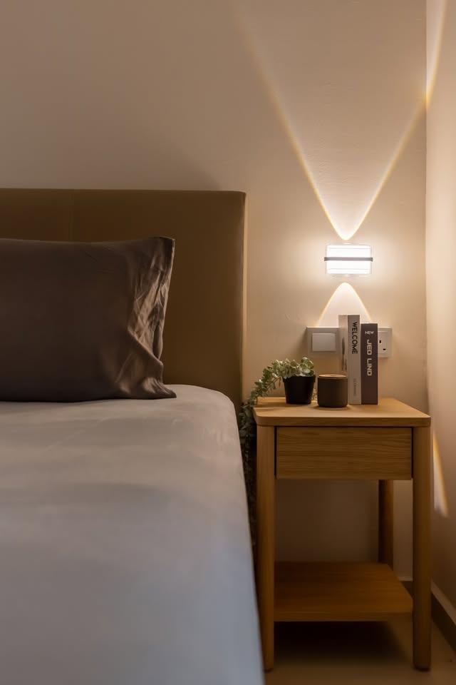 Modern Bedroom with Bedside Table and Queen Bed