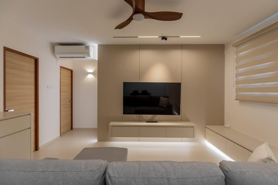 Modern Living Room with TV Console and Sofa