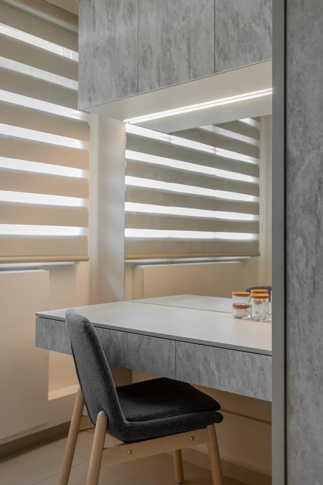 Modern Bedroom with Bedroom Dresser and Blinds