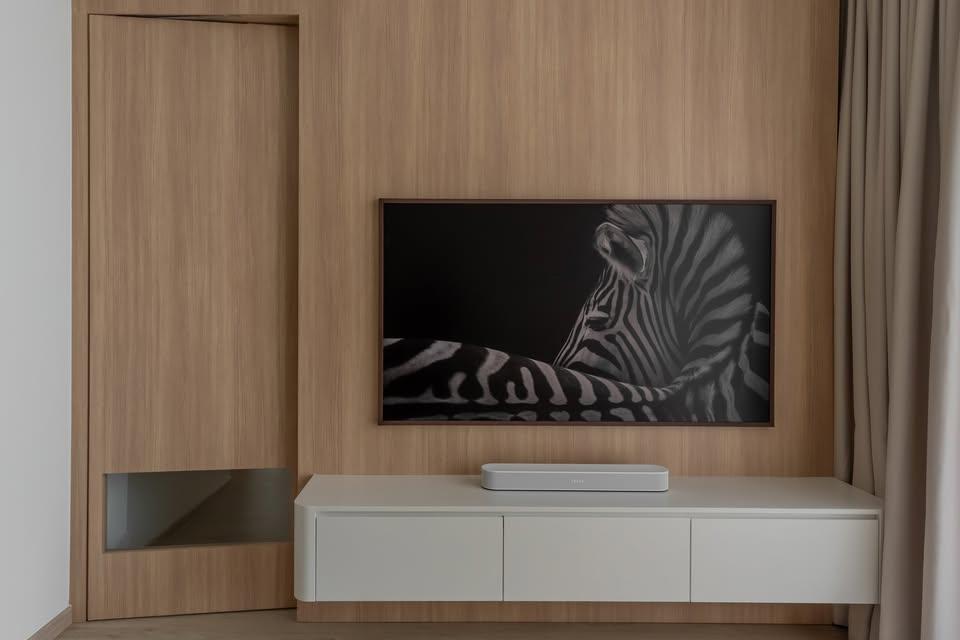 Modern Living Room with TV Console and TV