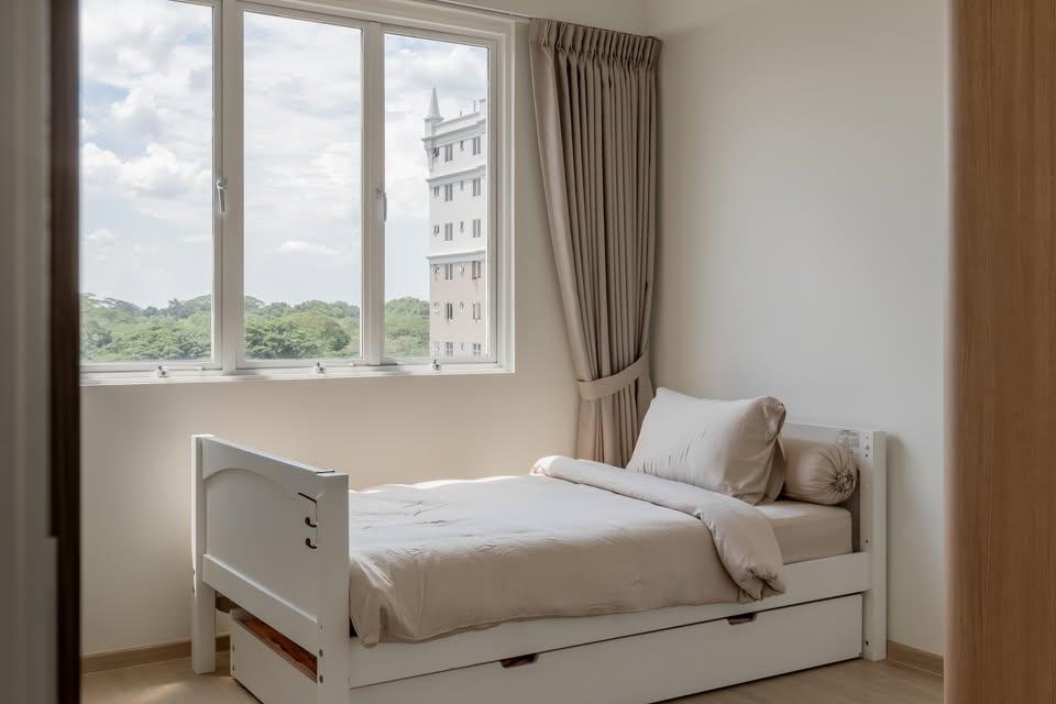 Modern Bedroom with Single Bed and Bed