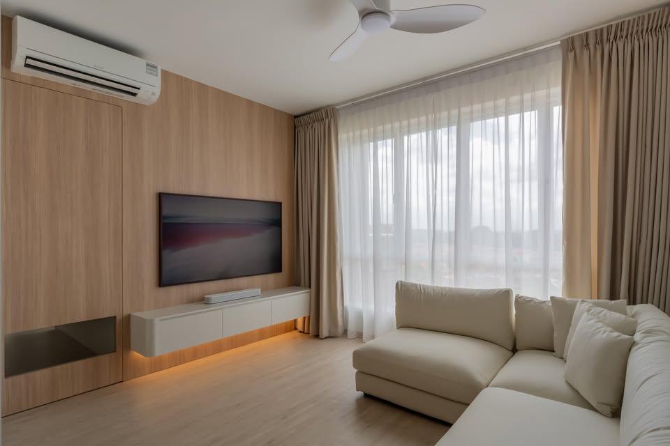 Modern Living Room with TV Console and Sofa