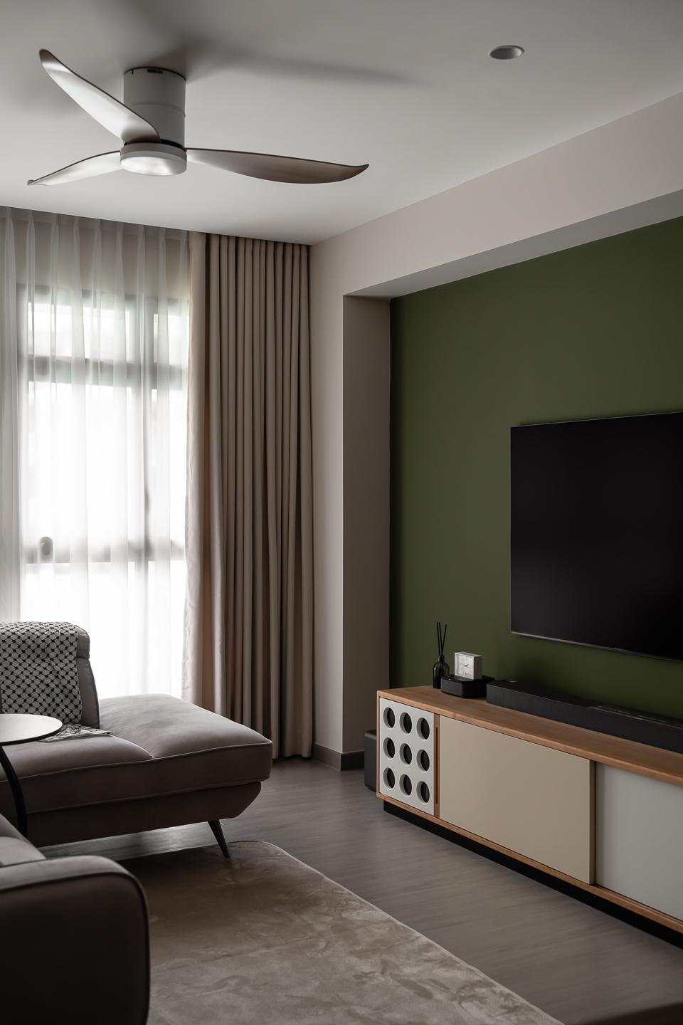 Modern Living Room with TV Console and Sofa
