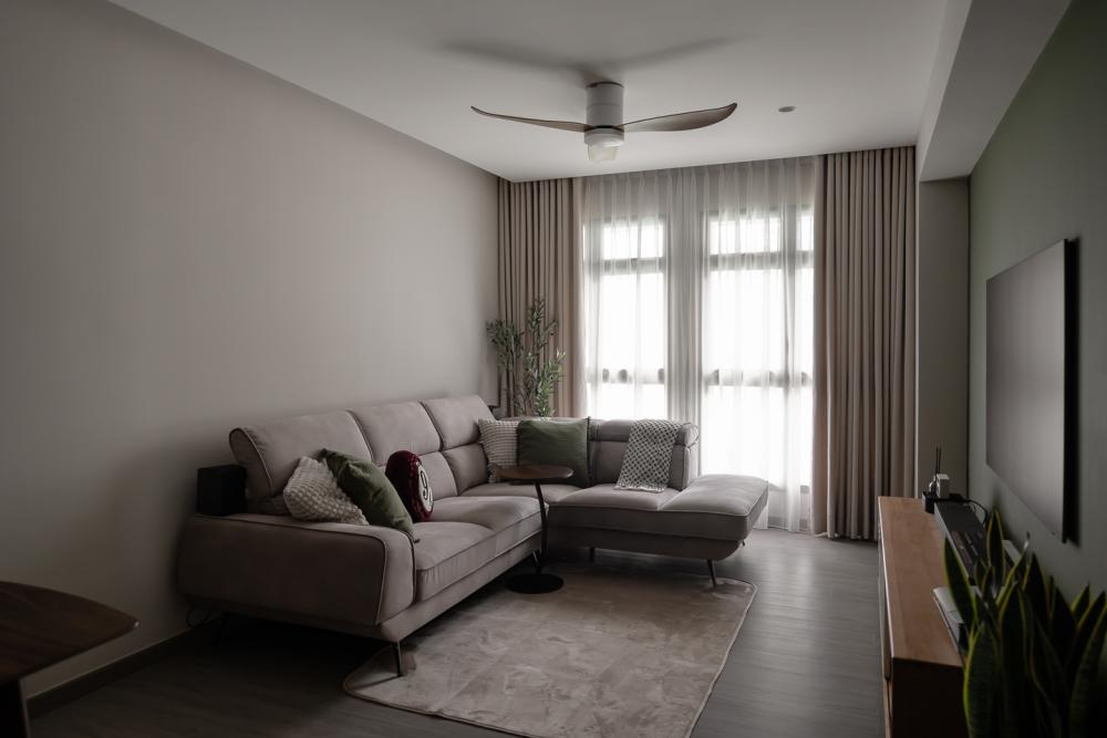 Modern Living Room with TV Console and Sofa