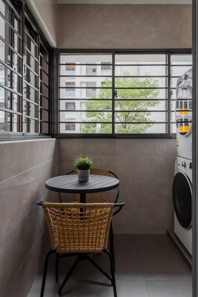 Modern Foyer with Console Table and Planters