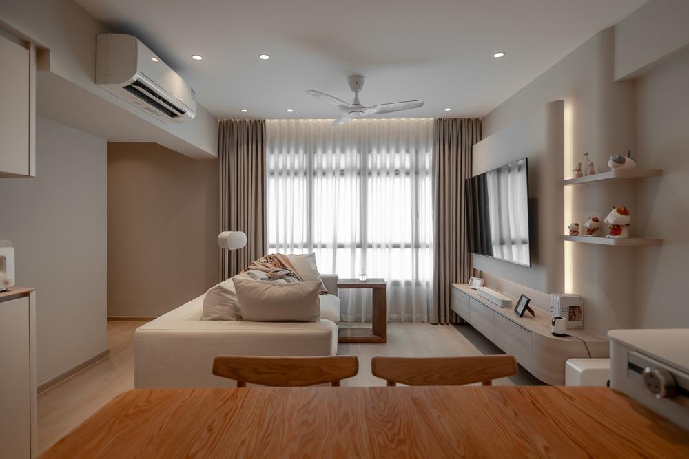 Scandinavian Living Room with TV Console and Sofa