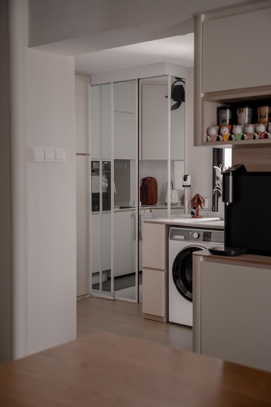 Scandinavian Kitchen with Kitchen Tap and Kitchen Cabinets