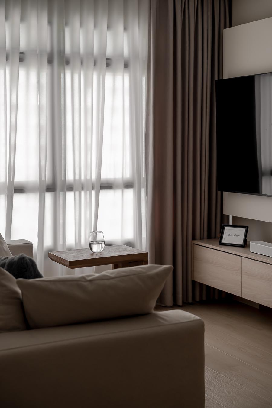 Scandinavian Living Room with TV Console and TV