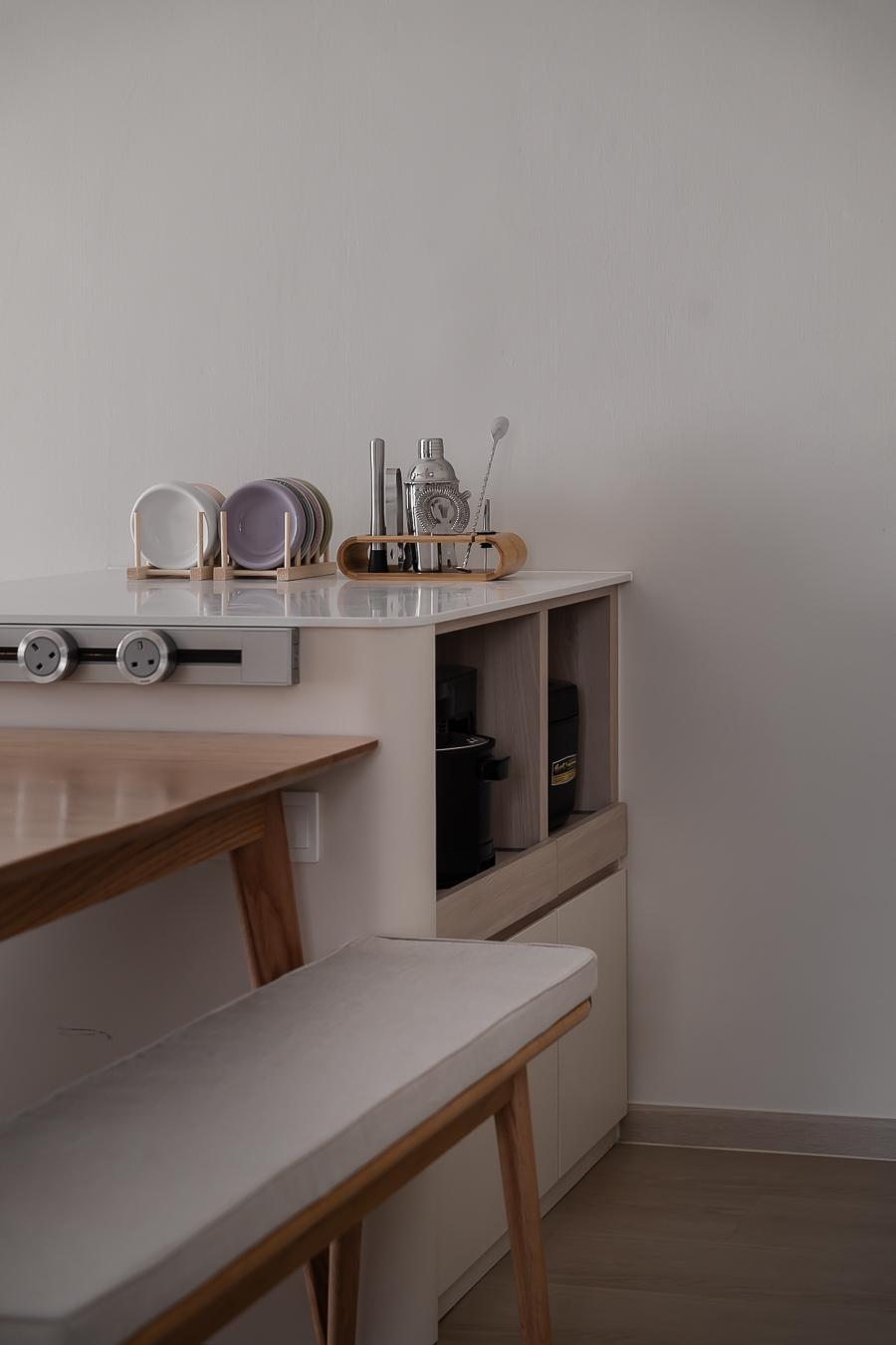 Scandinavian Dining Room with Lighting and Lamps