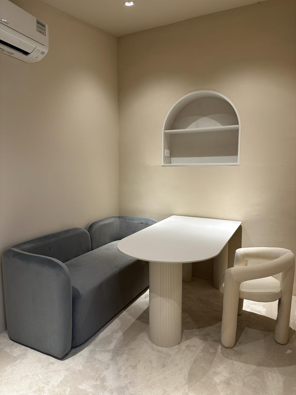 Modern Workstation with Desk Chairs and Storage Cabinets