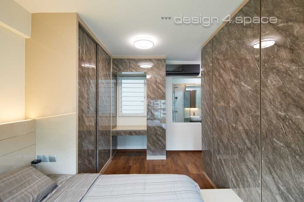 Transitional Bedroom with Built-in Bed and Queen Bed