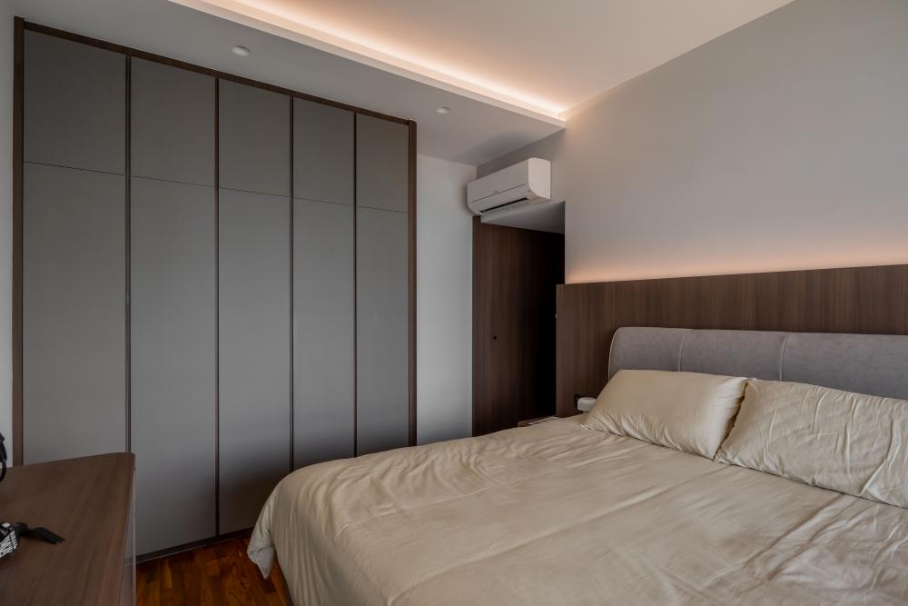 Contemporary Bedroom with Ceiling Light and Wardrobe