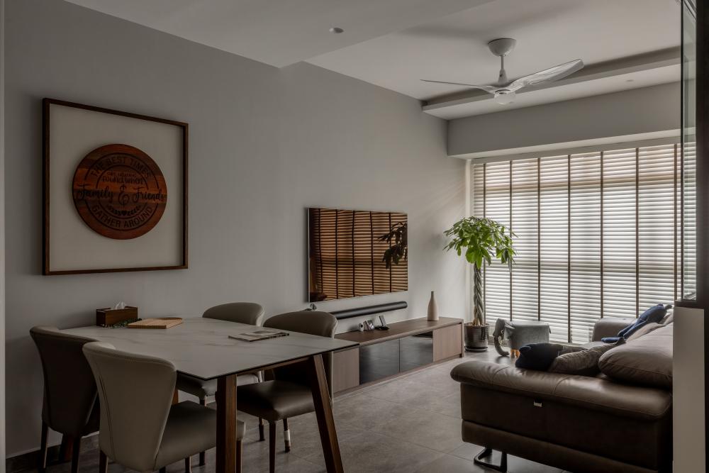 Contemporary Living Room with Cove Lighting and Sofa