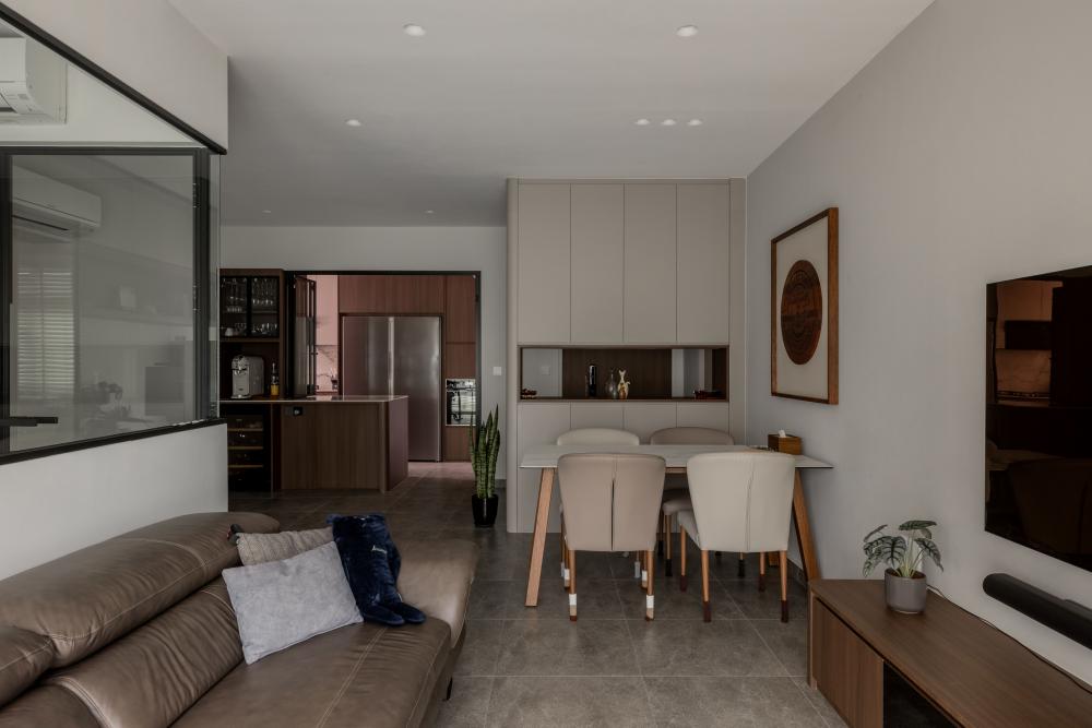 Contemporary Living Room with Sofa and Paintings