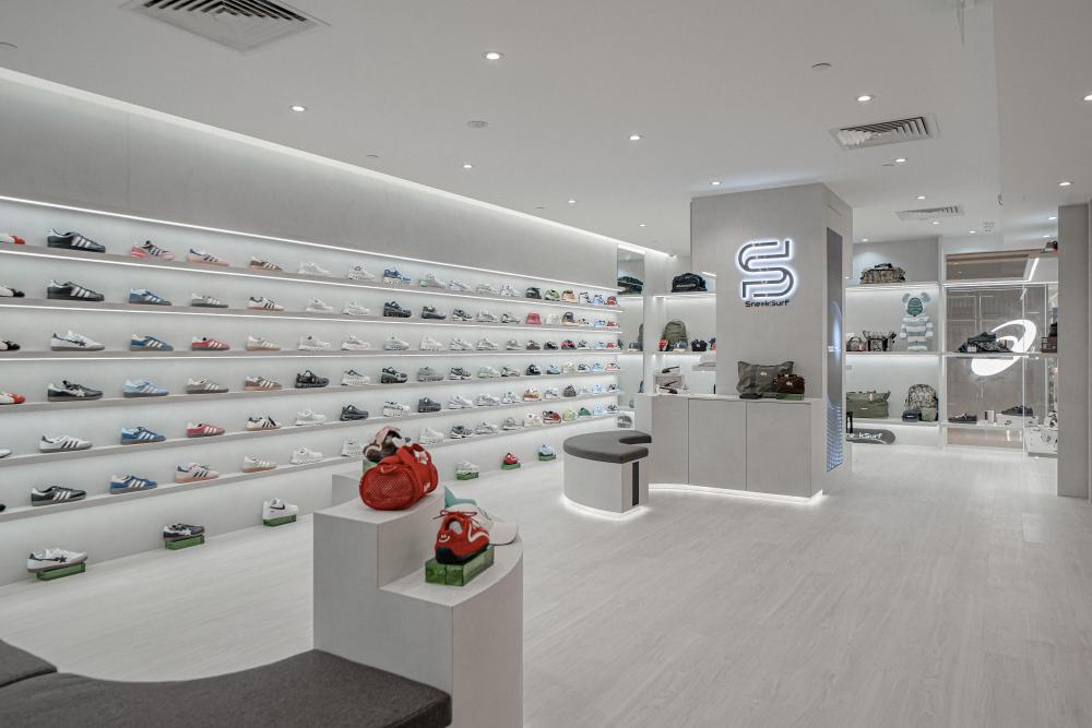 Contemporary Retail with Bookshelf and Wall Shelves