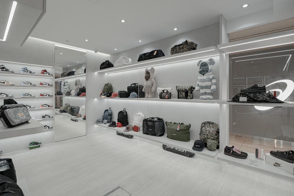 Contemporary Retail with Bookshelf and Wall Shelves