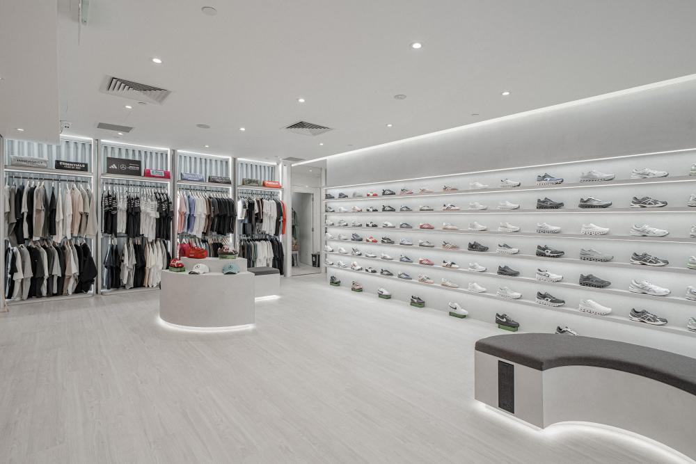 Contemporary Retail with Bookshelf and Shoe Rack