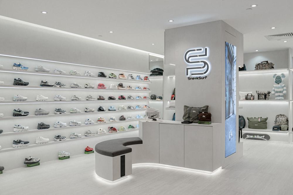 Contemporary Retail with Wall Shelves and Shelving Units