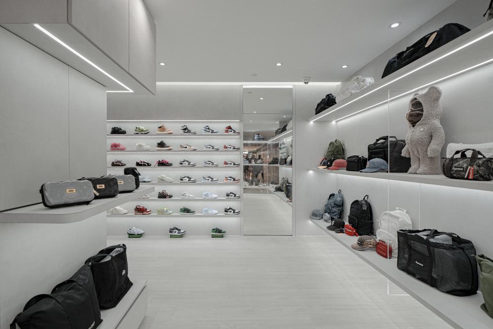 Contemporary Retail with Wall Shelves and Shelving Units