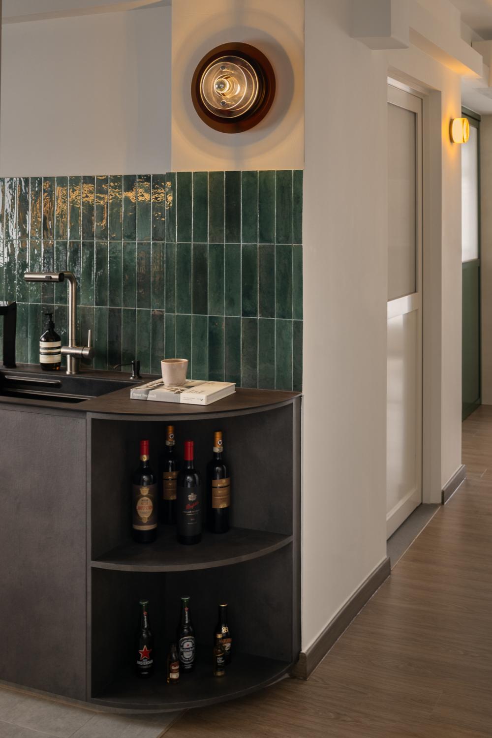 Eclectic Kitchen with Cupboard and Open Kitchen