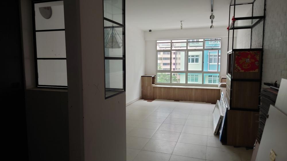 Asian Living Room with Homogeneous Tiles and Wood Flooring