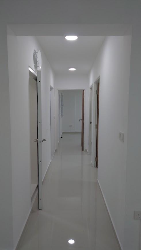 Asian Living Room with Homogeneous Tiles and Marble Floor