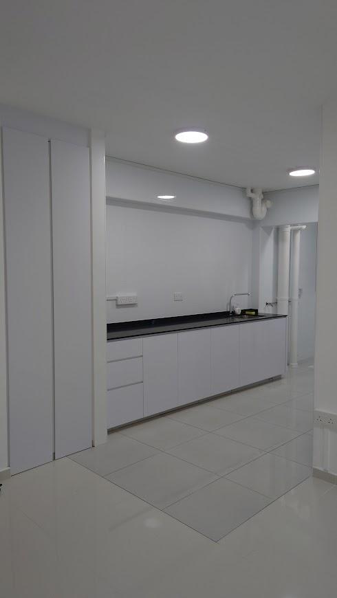 Asian Kitchen with Kitchen Window and Cupboard