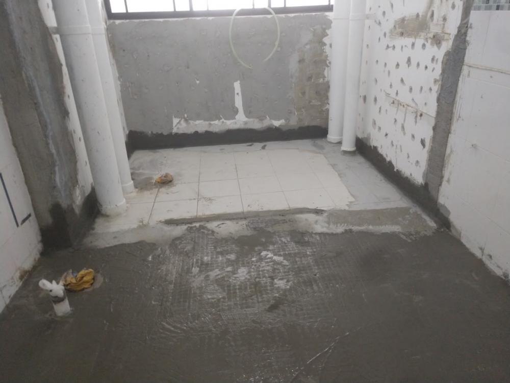 Asian Kitchen with Homogeneous Tiles and Wood Flooring