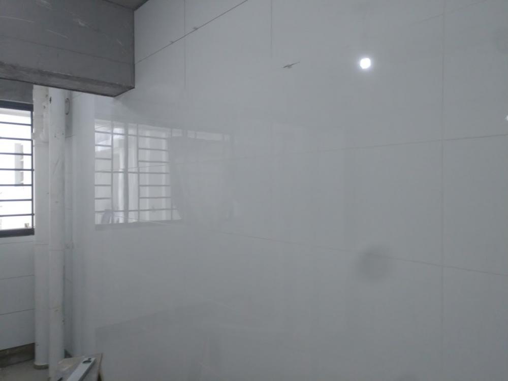 Asian Kitchen with Vinyl Flooring and Homogeneous Tiles