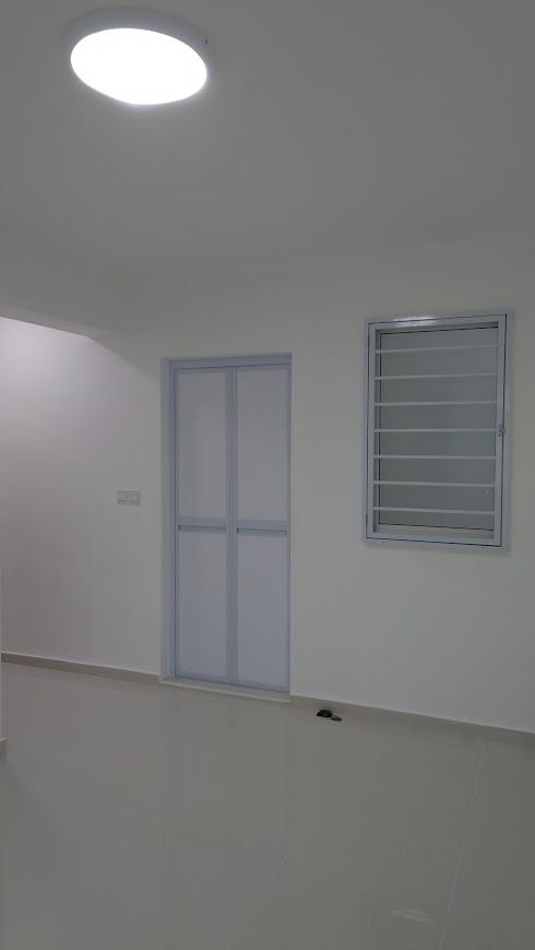 Asian Bedroom with Bookshelf and Homogeneous Tiles
