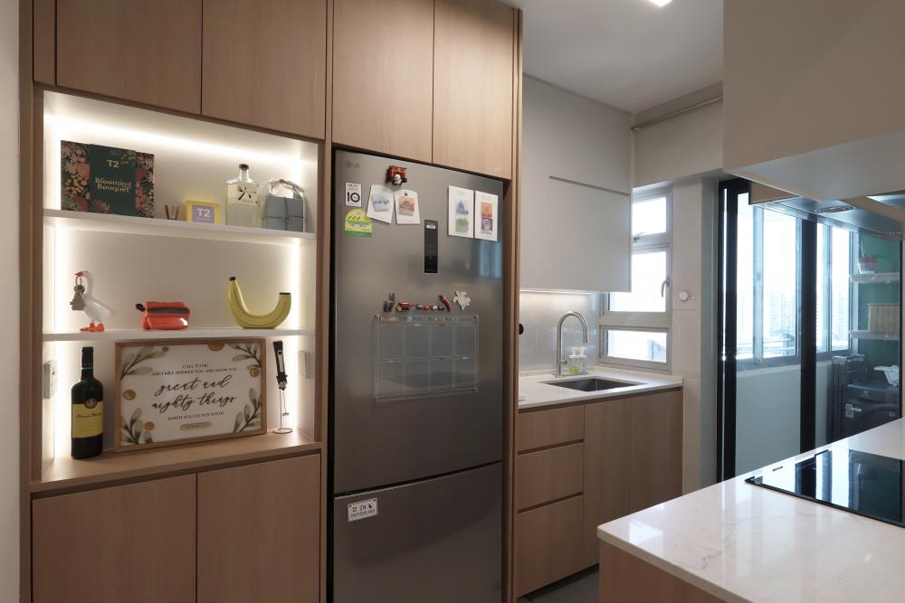 Scandinavian Kitchen with Kitchen Window and Cupboard