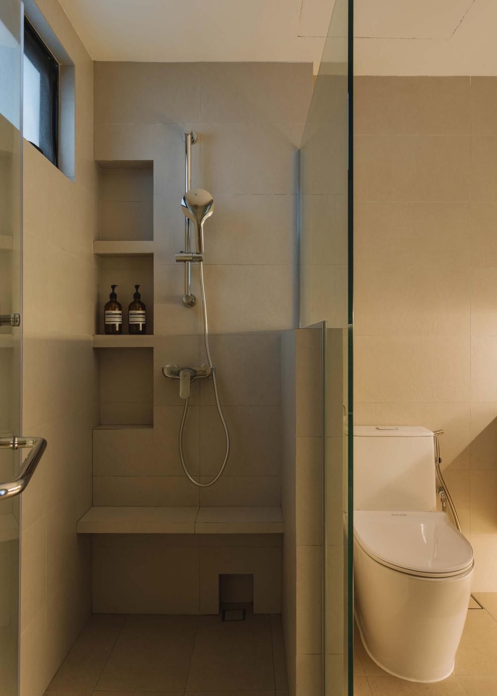 Country Bathroom with Shower Screen and Bathroom Lighting