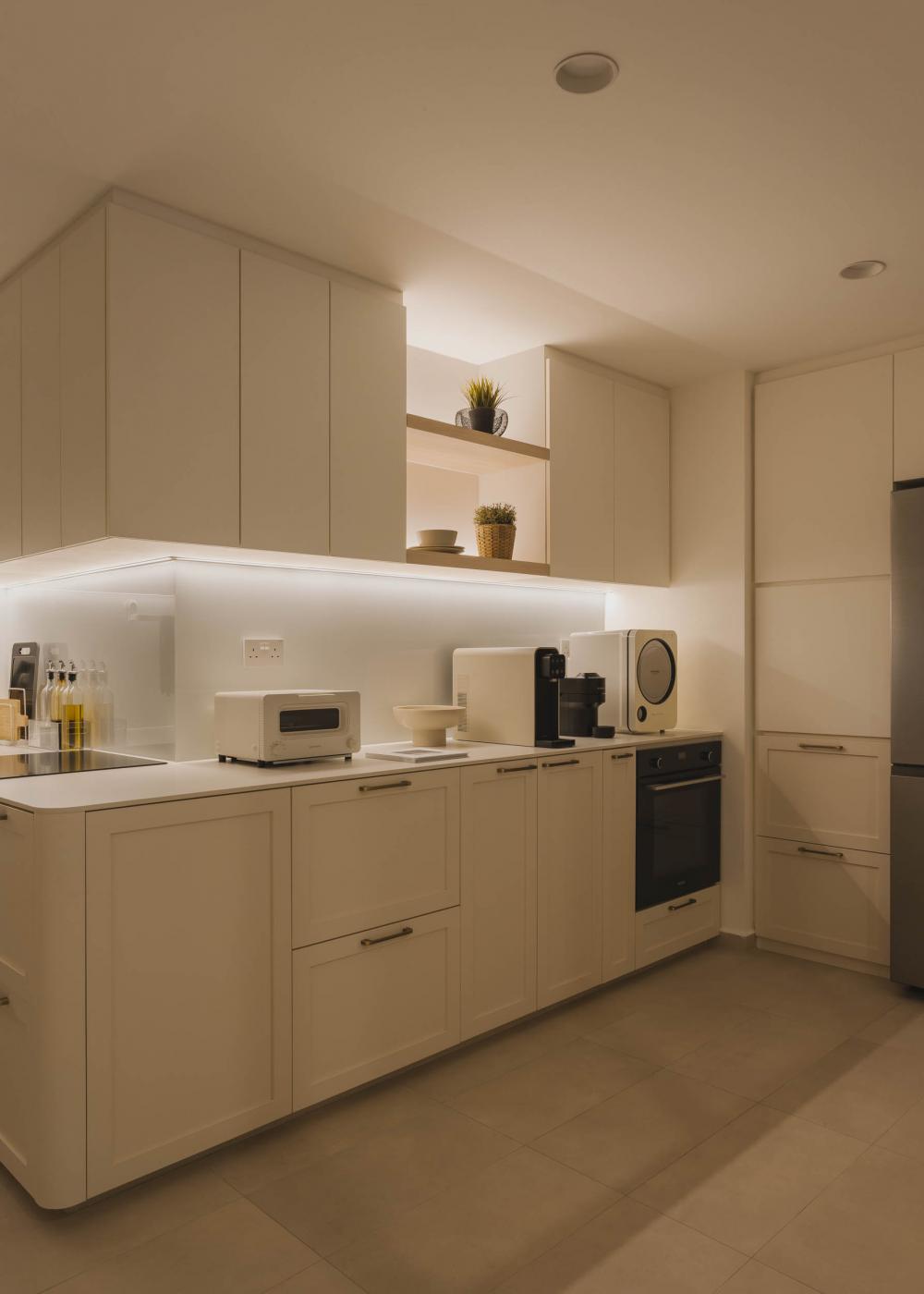 Country Kitchen with Cupboard and Storage Cabinets