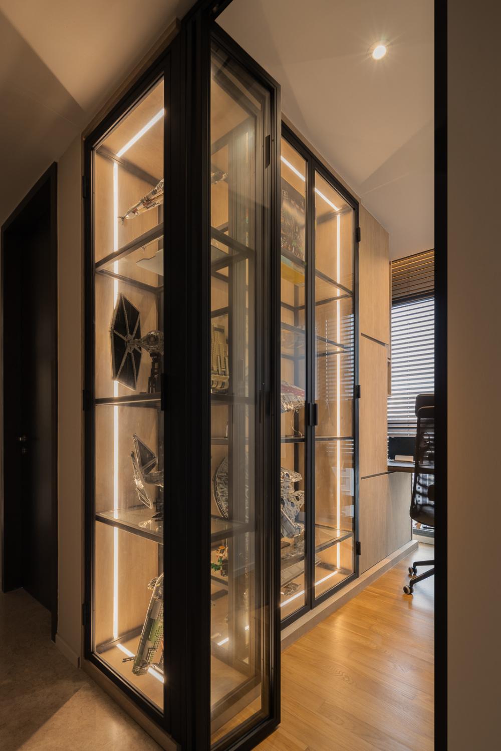 Modern Study with Storage Cabinets and Display Cabinets